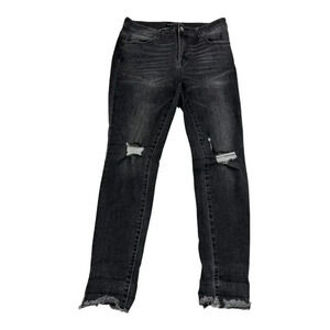 Tricot Distressed Raw Hem Skinny jeans